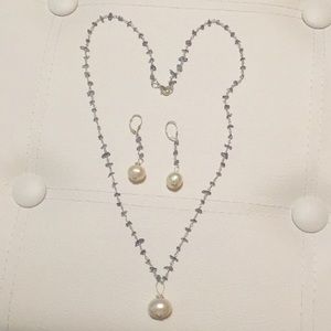 Tanzanite necklace and earrings set